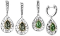 EFFY Collection Balissima by EFFY&reg; Green Quartz Pear Drop Earrings in Sterling Silver and 18k Gold (2-1/3 ct. t.w.)